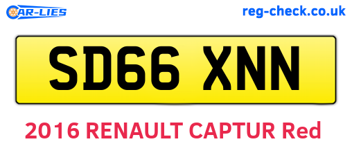 SD66XNN are the vehicle registration plates.