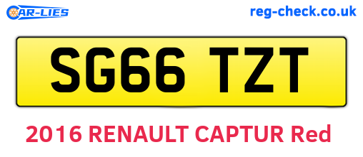 SG66TZT are the vehicle registration plates.