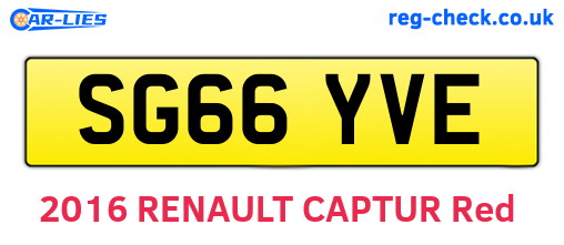 SG66YVE are the vehicle registration plates.