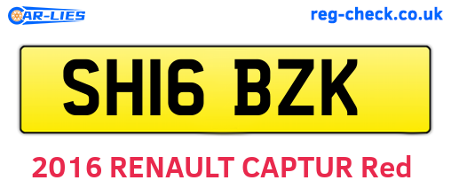 SH16BZK are the vehicle registration plates.