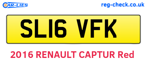 SL16VFK are the vehicle registration plates.