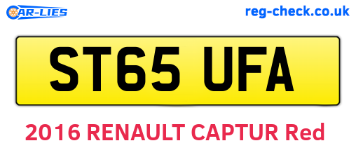ST65UFA are the vehicle registration plates.