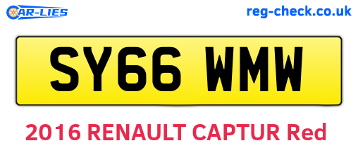 SY66WMW are the vehicle registration plates.