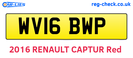 WV16BWP are the vehicle registration plates.