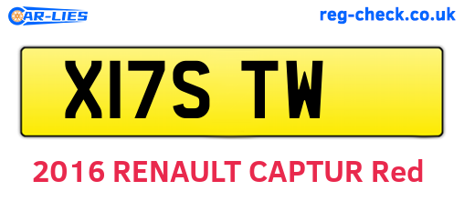 X17STW are the vehicle registration plates.