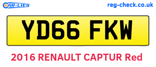 YD66FKW are the vehicle registration plates.