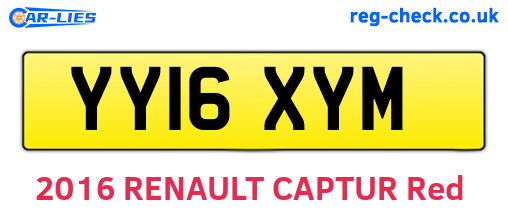YY16XYM are the vehicle registration plates.