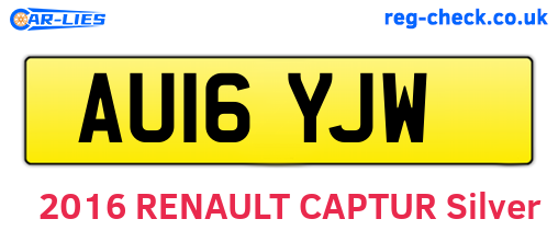 AU16YJW are the vehicle registration plates.