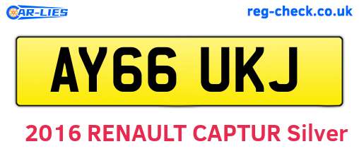 AY66UKJ are the vehicle registration plates.
