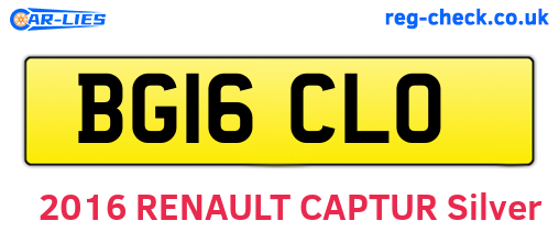 BG16CLO are the vehicle registration plates.