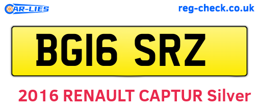BG16SRZ are the vehicle registration plates.