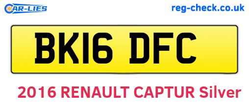BK16DFC are the vehicle registration plates.