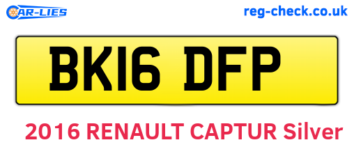 BK16DFP are the vehicle registration plates.
