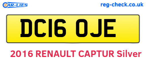 DC16OJE are the vehicle registration plates.