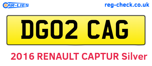 DG02CAG are the vehicle registration plates.