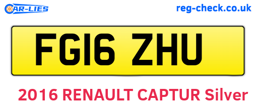 FG16ZHU are the vehicle registration plates.