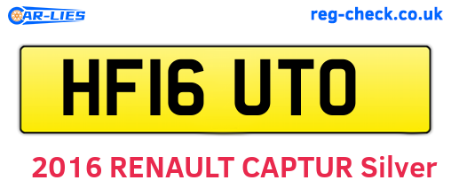 HF16UTO are the vehicle registration plates.