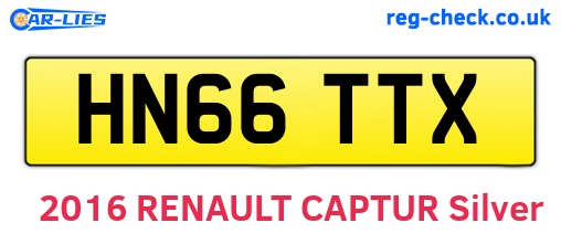 HN66TTX are the vehicle registration plates.
