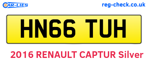 HN66TUH are the vehicle registration plates.