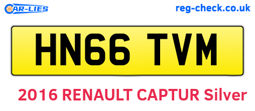 HN66TVM are the vehicle registration plates.