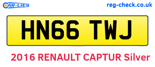 HN66TWJ are the vehicle registration plates.