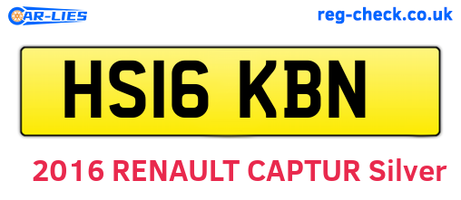 HS16KBN are the vehicle registration plates.