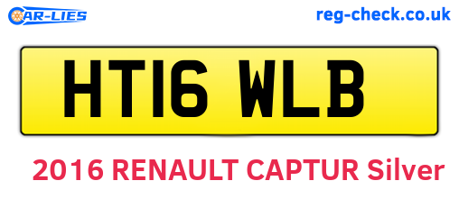 HT16WLB are the vehicle registration plates.