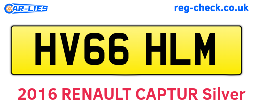 HV66HLM are the vehicle registration plates.