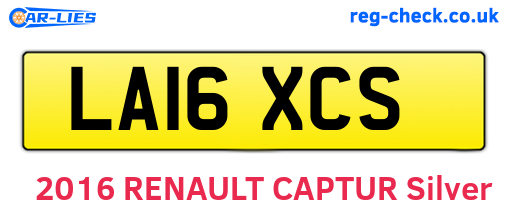 LA16XCS are the vehicle registration plates.