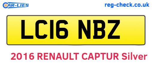 LC16NBZ are the vehicle registration plates.