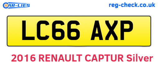 LC66AXP are the vehicle registration plates.
