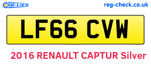 LF66CVW are the vehicle registration plates.