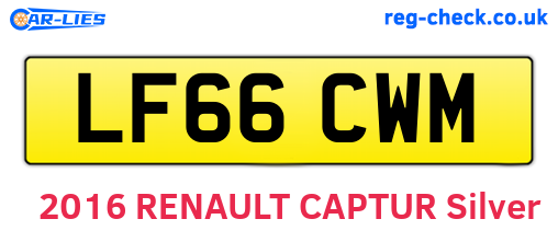 LF66CWM are the vehicle registration plates.