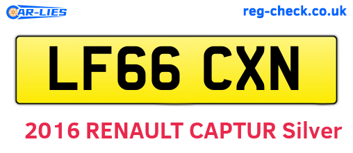 LF66CXN are the vehicle registration plates.