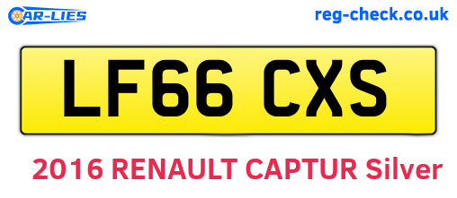 LF66CXS are the vehicle registration plates.