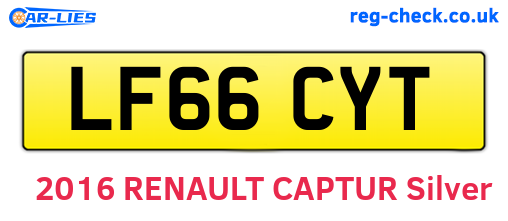 LF66CYT are the vehicle registration plates.