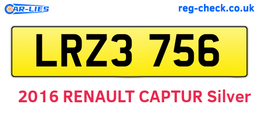 LRZ3756 are the vehicle registration plates.