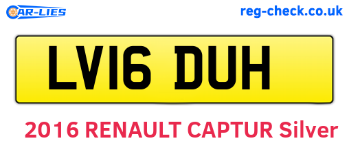 LV16DUH are the vehicle registration plates.