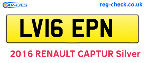 LV16EPN are the vehicle registration plates.