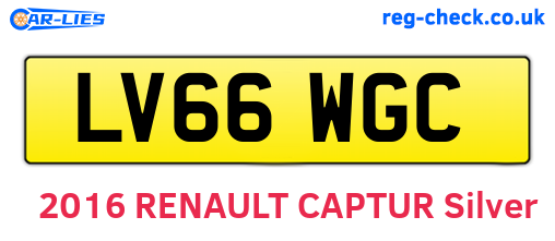 LV66WGC are the vehicle registration plates.