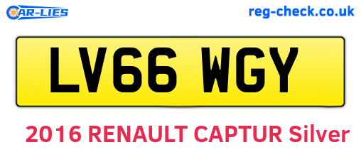 LV66WGY are the vehicle registration plates.