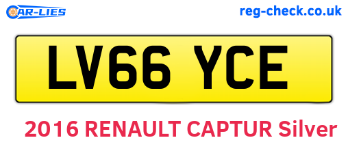 LV66YCE are the vehicle registration plates.