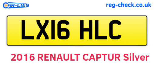 LX16HLC are the vehicle registration plates.