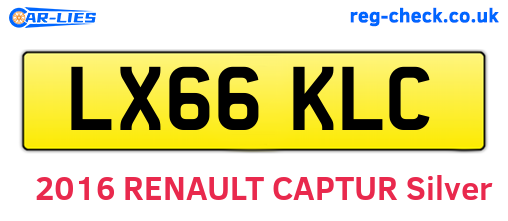 LX66KLC are the vehicle registration plates.