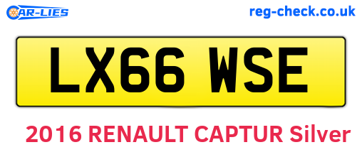LX66WSE are the vehicle registration plates.