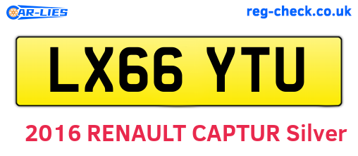 LX66YTU are the vehicle registration plates.