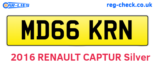 MD66KRN are the vehicle registration plates.