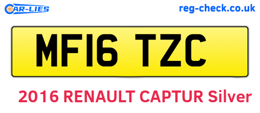 MF16TZC are the vehicle registration plates.