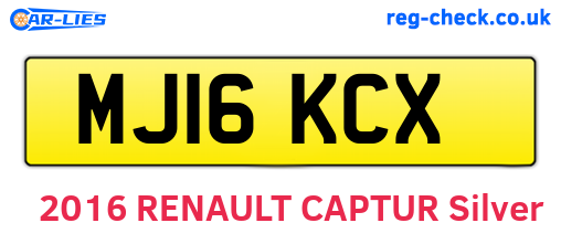 MJ16KCX are the vehicle registration plates.