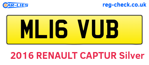 ML16VUB are the vehicle registration plates.
